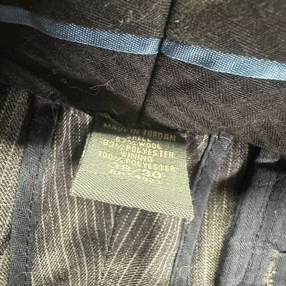 Banana Republic Pant 38x30 Gray Pinstripe Wool Dress Straight Preppy Business